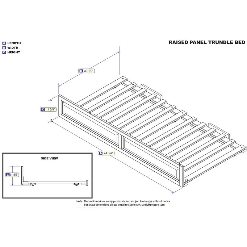 Twin Trundle Bed - Renaissance Panel Design, Smooth Rollers, Under Bed Storage, White Finish
