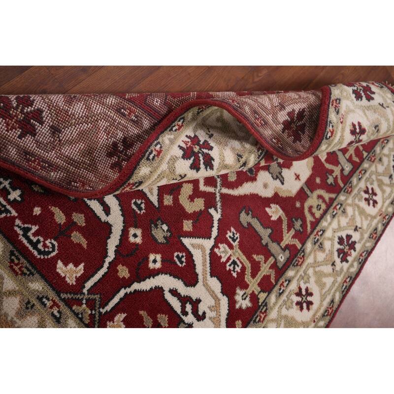 Oushak Indian Rug Hand-Knotted Transitional Floral Wool Carpet - 4'0"x 6'3"