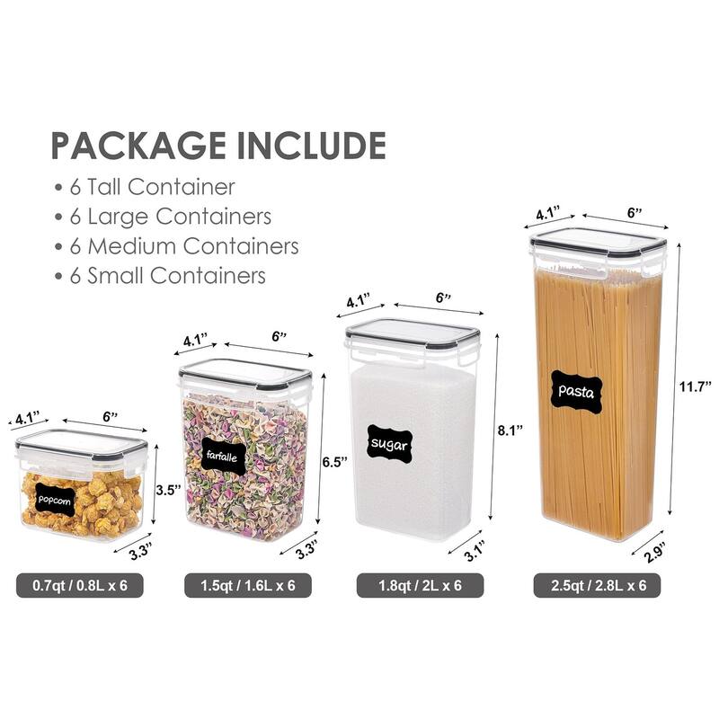 Airtight Food Storage Containers with Lids, 24 pcs Plastic Kitchen and