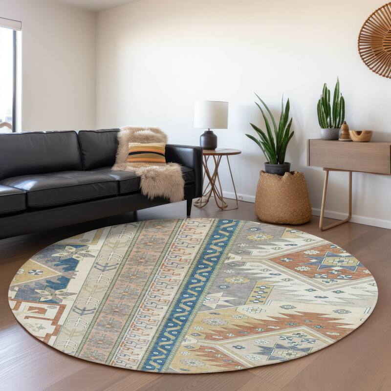 Premium Washable Super Soft Boho Global Aniston Mayfield Rug - Ivory - 8' x 8'