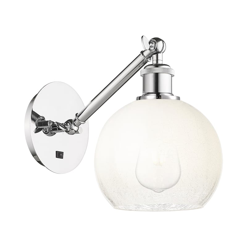 Innovations Lighting 317-1W-11-8 Brookhaven Globe Sconce Brookhaven - Polished Chrome / Opal