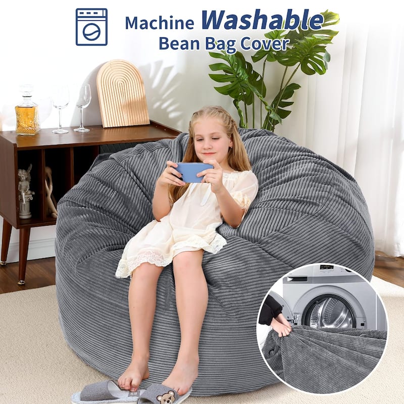 2-in-1 Convertible Bean Bag Chair Bed, Full Size Floor Mattress