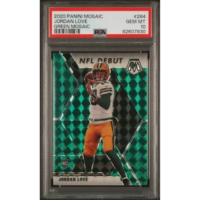 Jordan Love 2020 Panini Mosaic Green Football Rookie Card #264 Graded PSA 10 - 8'6" x 11'6"