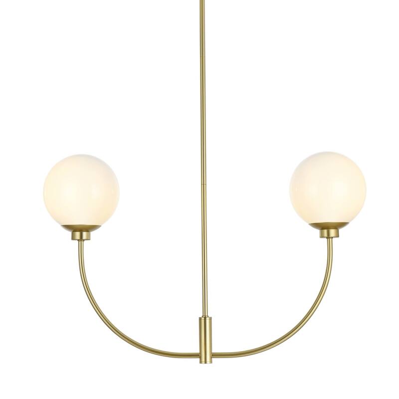 Elegant Lighting LD816D30 Nyomi 2 Light 30" Wide Chandelier - Brass