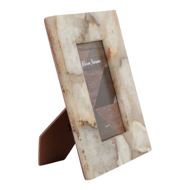 Stone Agate Decorative Frame Accents Modern Glam Style Sleek Display