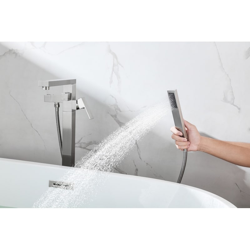 Indigo Home Floor Mounted Roman Tub Faucet with Handshower