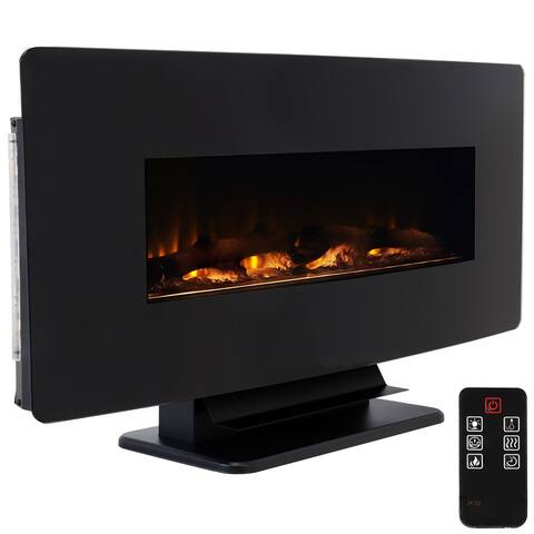 42" Curved Face Wall Mount or Freestanding Color-Changing Fireplace