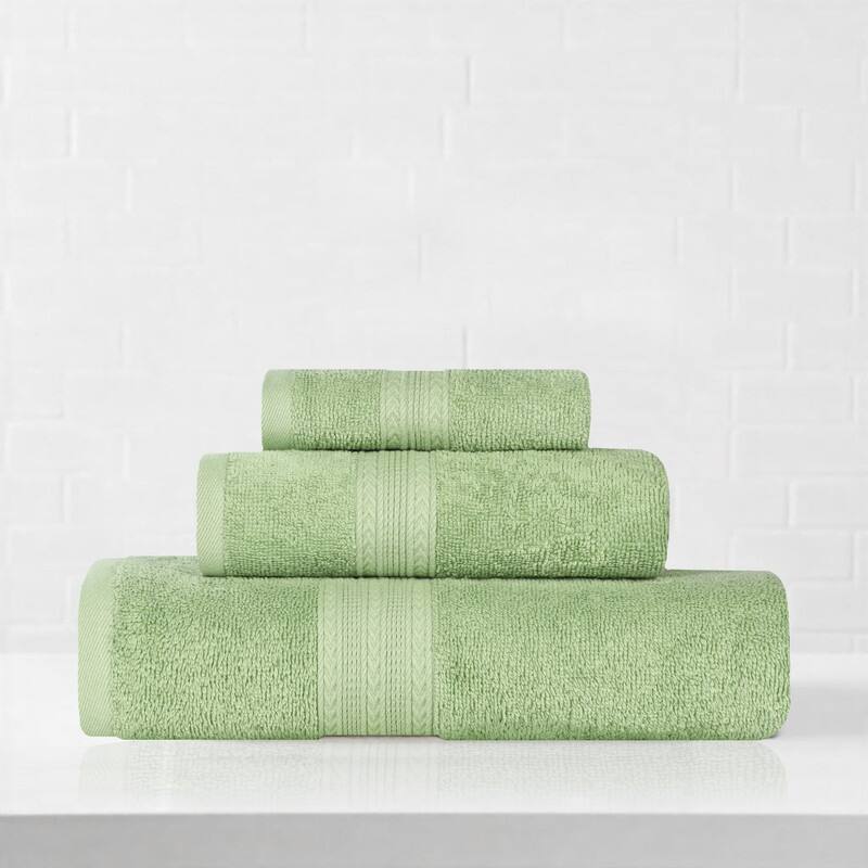 Superior Eco-Friendly Cotton 3-Piece Towel Set - Terrace Green