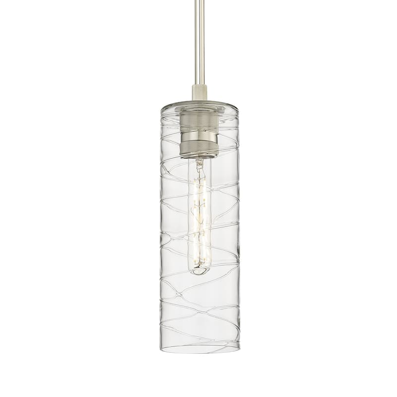 Innovations Lighting 434-1S-13-4 Crown Point Pendant Crown Point 4" - Polished Nickel / Deco Swirl