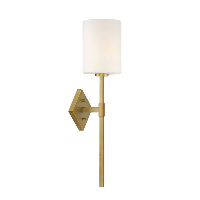 Savoy House Destin Single Light 25" Tall Wall Sconce with a Glass - Warm Brass