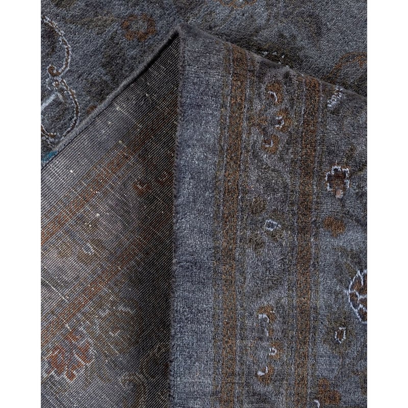 Overton Hand Knotted Wool Vintage Inspired Modern Contemporary Overdyed Gray Area Rug - 8' 2" x 10' 5"