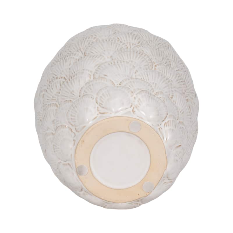Sagebrook Home's Elegant 13-inch Seashells Ceramic Vase in Chic White