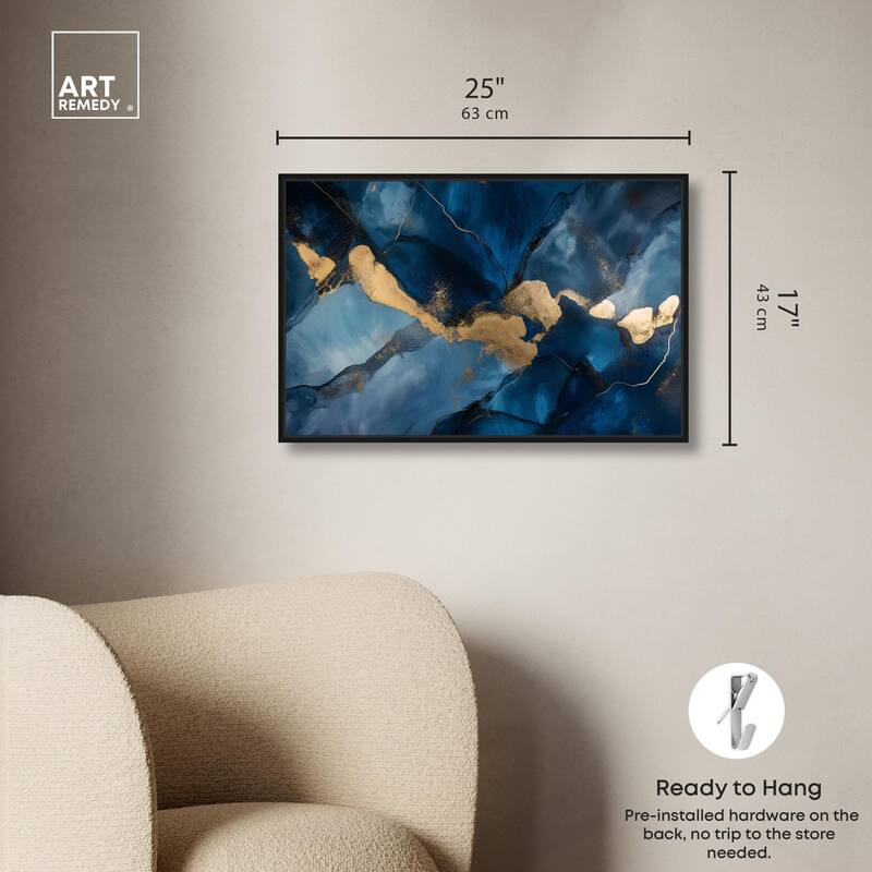 Dark Texture Golden Touch I Canvas by Art Remedy