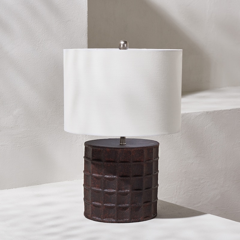 SAFAVIEH Lighting Ajshe 21" Table Lamp - 13" W x 13" D x 21" H - 13Wx13Dx21H - Black