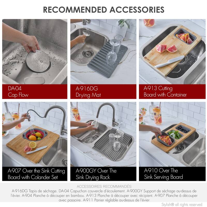 STYLISH Jaspel Dual Mount 31.25" Double-Bowl Kitchen Sink - 31.25" x 18" x 9"