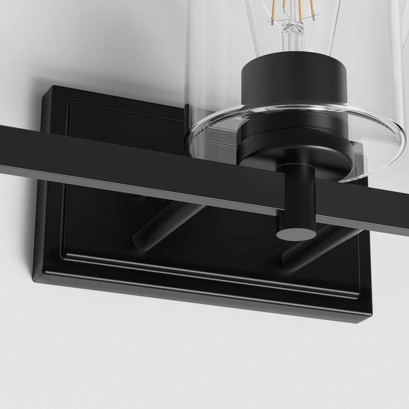 YANSUN Black Die-Cast Square Wall Box Light Accessories for 3-Light Mirror Light Fixture, Wall Light Rod Accessories, E26 Base