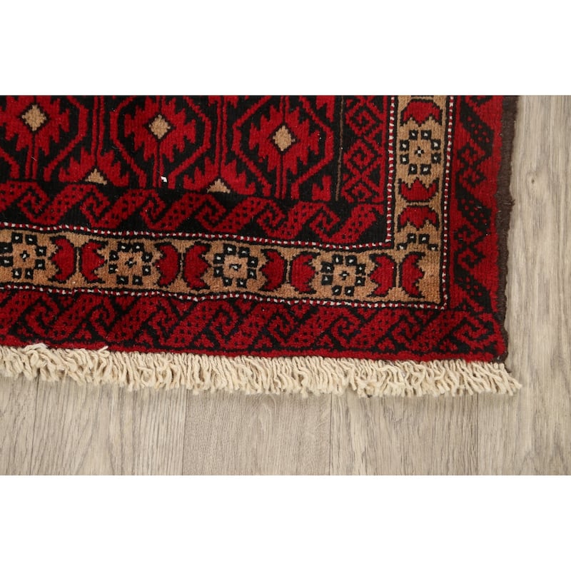 Geometric Balouch Persian Home Decor Area Rug Wool Handmade Carpet - 3'1" x 5'7"