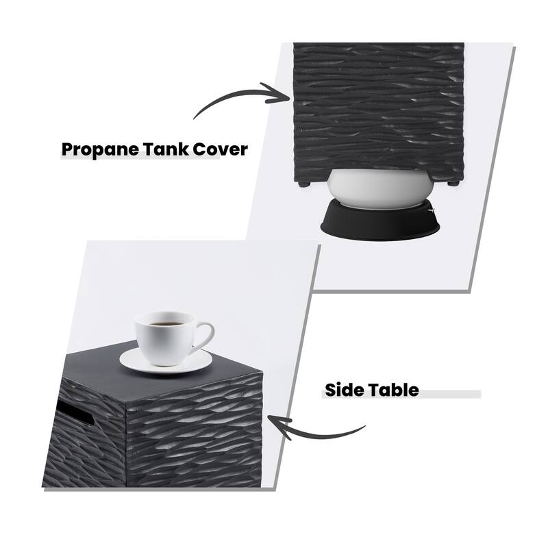 COSIEST Concrete Outdoor Propane Tank Cover Table