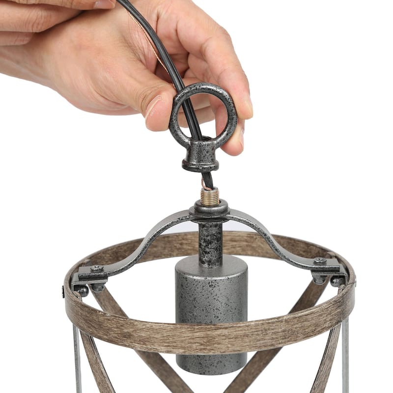 Halam Modern Farmhouse Barn Drum Chandelier Bronze Metal Island Pendant Lighting