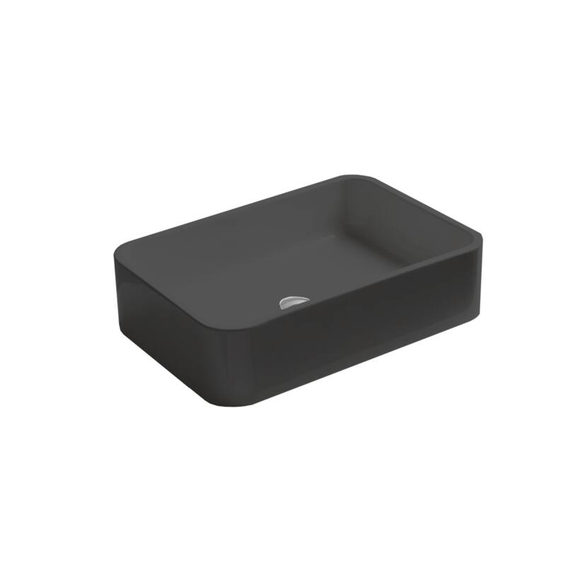 WS Bath Collections Cosa 23-5/8" Rectangle Ceramic Vessel Bathroom - Matte Black