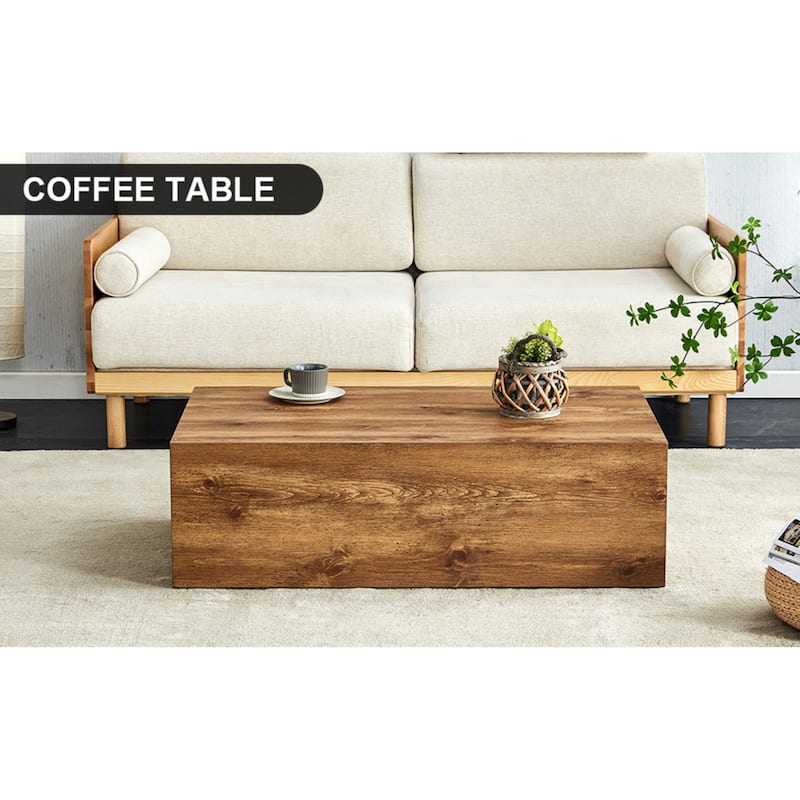 Modern MDF coffee table with wood texture pattern -stylish and durable design