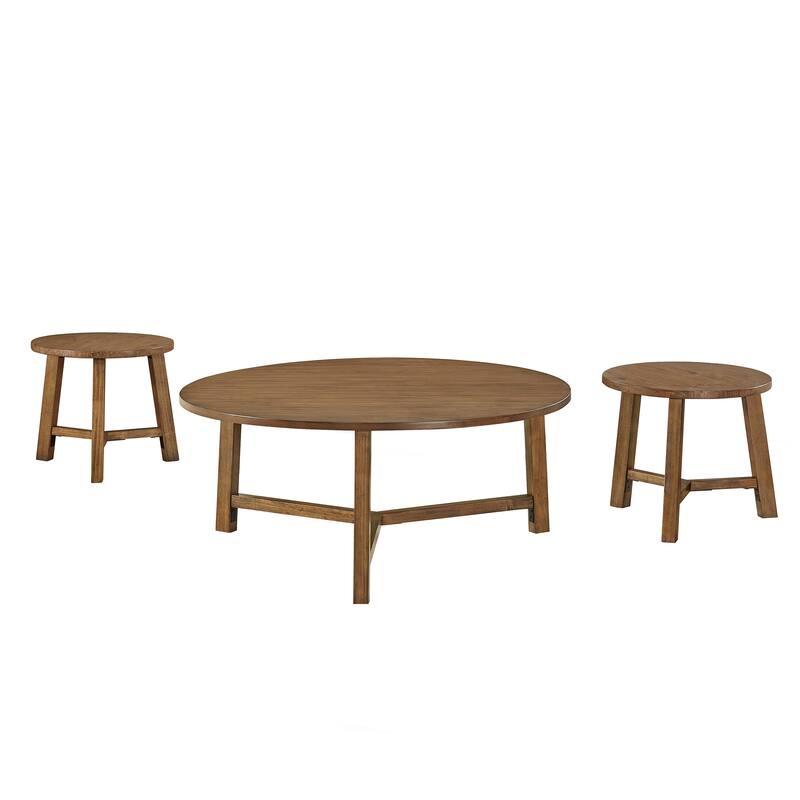 Alaterre Newbury Coffee and End Tables Set, Pecan - Pecan - Wood