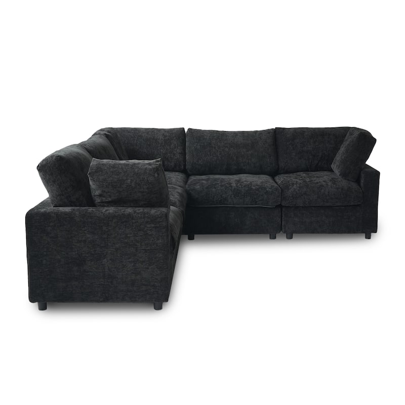 Corner Sofa Minimalist Upholstered Cushion Sofa Chenille Modular Sectional Couch