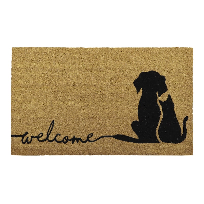 Charming Dog & Cat Welcome Mat - 30 L X 18 W x 5/8 H