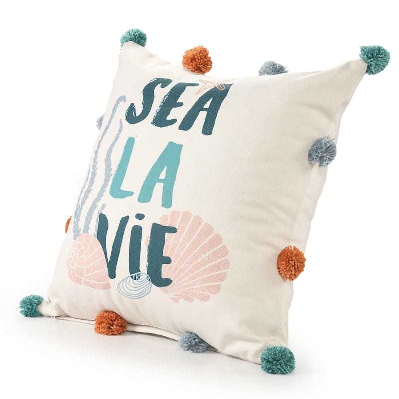 Sevita Multi Coastal Sea La Vie Polyester Throw Pillow, 20" x 20"