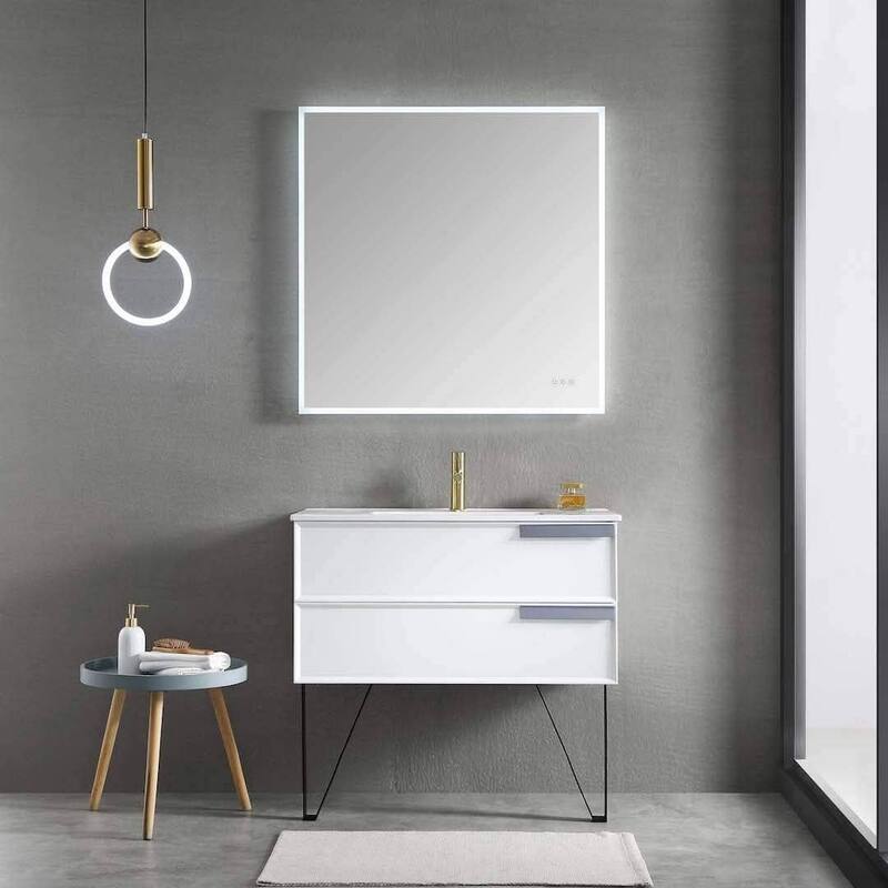 Blossom 36" Wall-Mounted Bathroom Vanity with Ceramic Sink