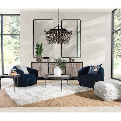 Larkin 7-Light Iron and Crystal Chandelier, by Kosas Home