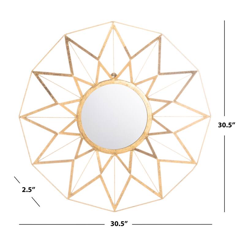 SAFAVIEH Shanae Gold 31-inch Decorative Mirror - 30.5" x 2.5" x 30.5" - 31Wx3Dx31H
