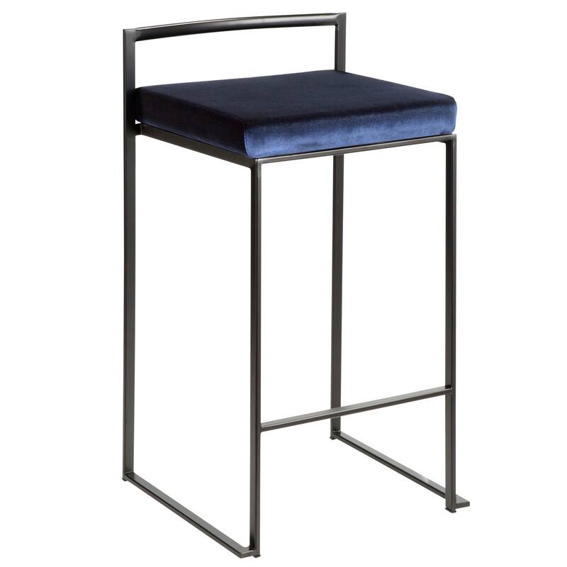 Porch & Den Forrest Black Stackable Fully Welded Counter Stool (Set of 3)
