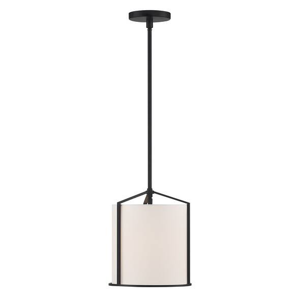 slide 2 of 3, Carlyn 1 Light Black Pendant - 10'' W x 11.5'' H