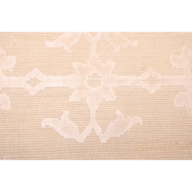 ECARPETGALLERY Hand Loomed Elysian Ivory Viscose, Wool Rug - 8'3 x 11'6
