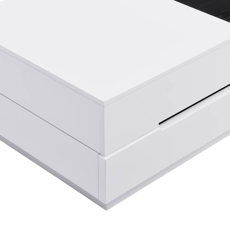 Modern Extendable Sliding Top Coffee Table with Storage