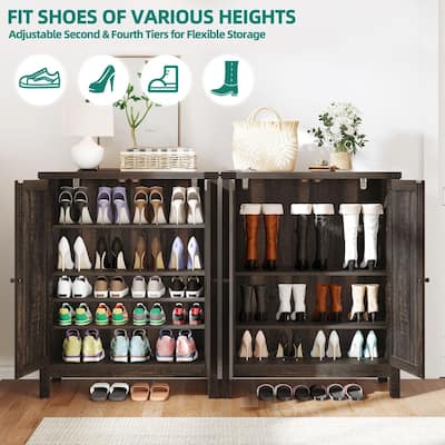 Shoe Cabinet with Doors - 14"D x 31.5"W x 39.3"H