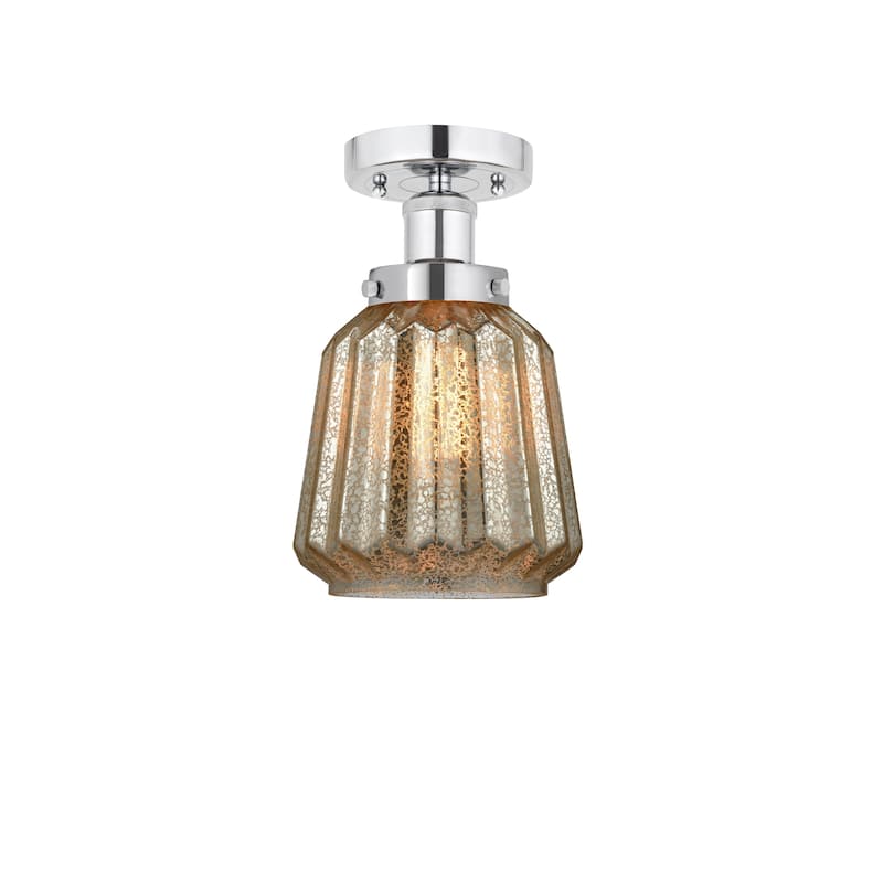 Innovations Lighting Chatham - 1 Light 7" Semi-Flush Mount - Clear/Polished Chrome