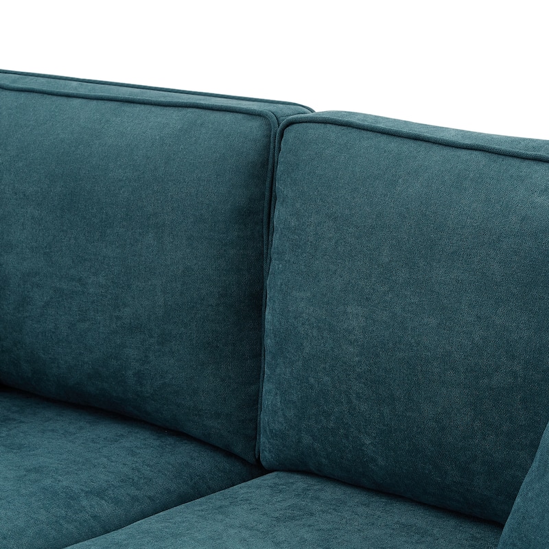 Modern Sofa for Living Room, 82" Green Chenille Sofa Couch, Sectional Love Seat Couch with Brown Legs, Upholstered Sofa for Apar - N/A
