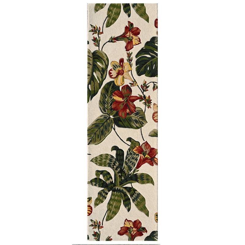 Domani Saunt Hand Tufted Wool Modern Tropics Area Rug - 2'3" x 7'6" Runner