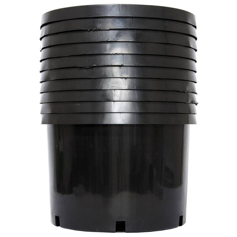 Pro Cal 10 Gallon Premium Nursery Black Plastic Planter Garden Grow Pots, 5 Pack - 9
