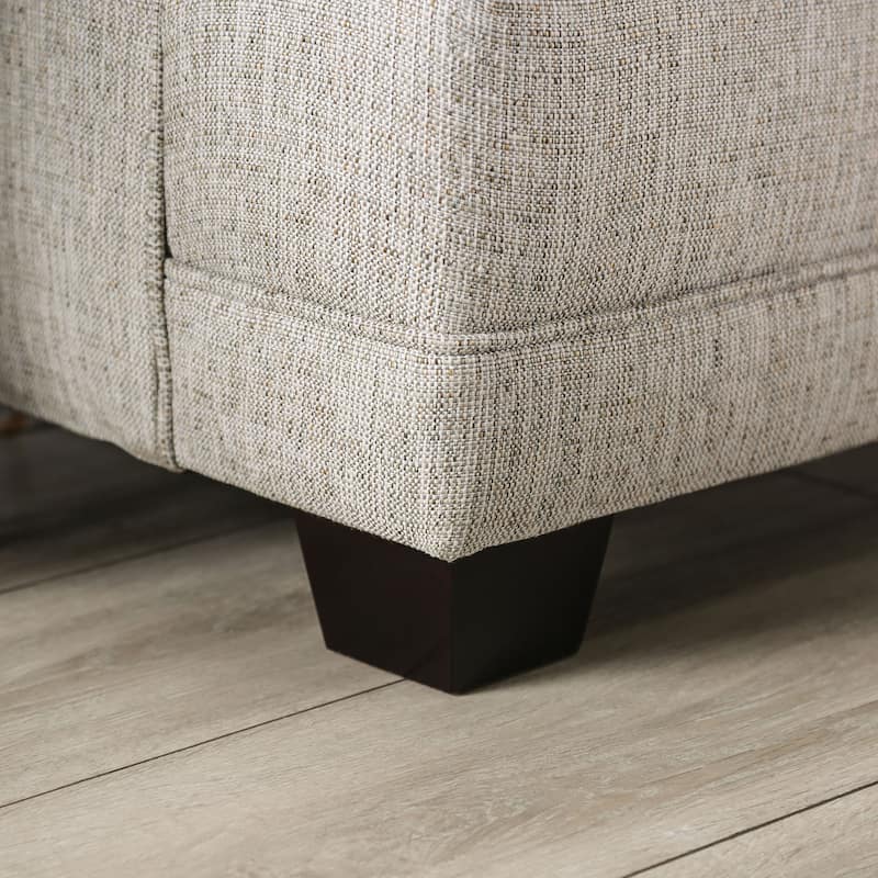 Ruwa Transitional Grey Fabric Upholstered Stain-Resistant Loveseat by Furniture of America