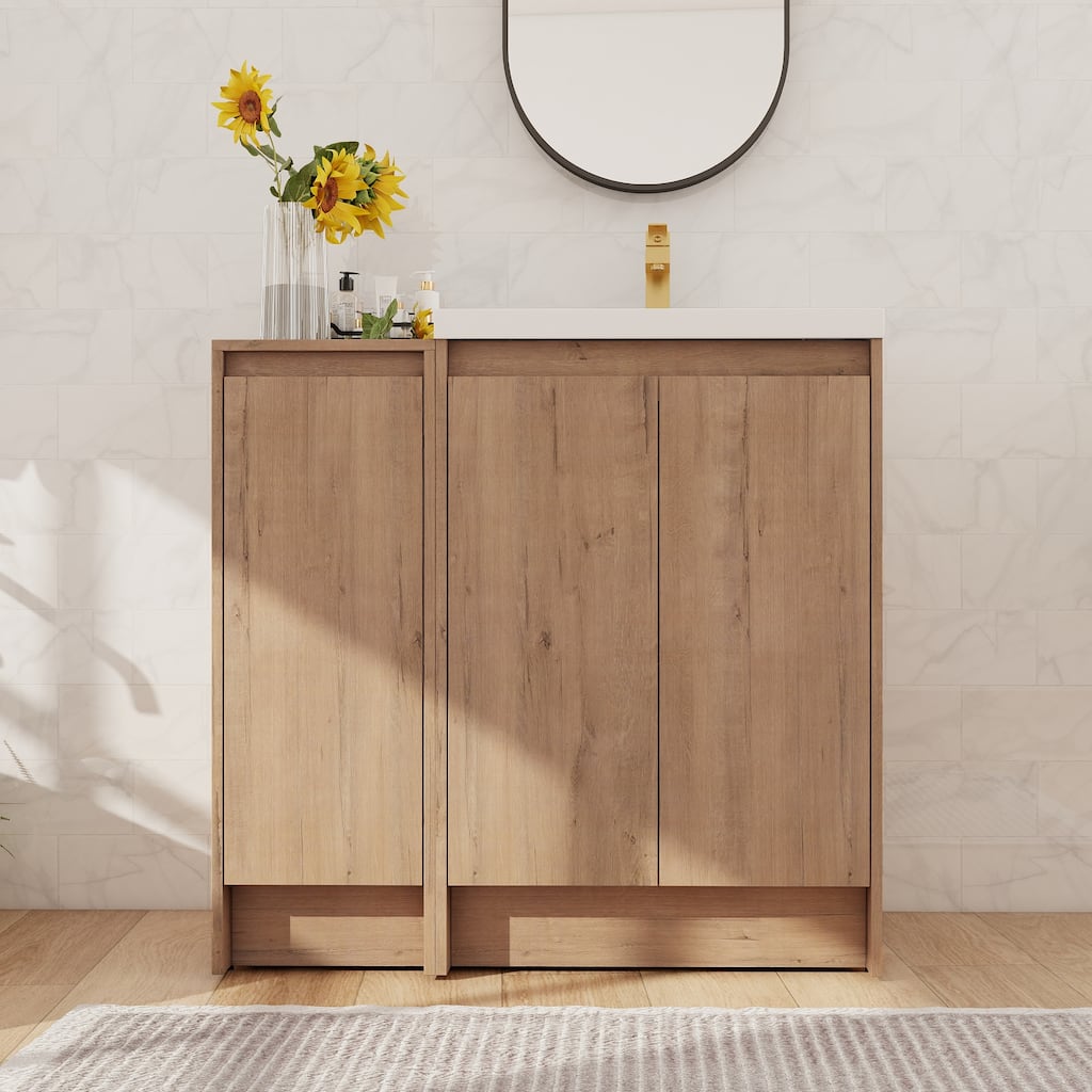 Beingnext 24''/36''/48''/60''/72'' Bathroom Vanity with Sink, Freestanding Bathroom Vanity with Doors And Adjustable Shelf