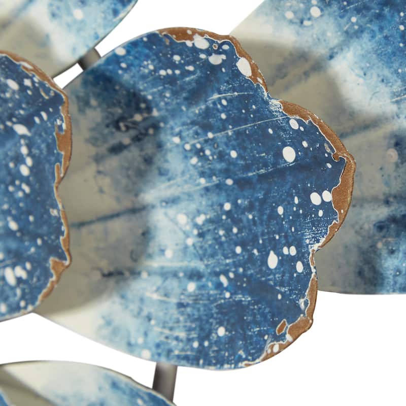 Metal Floral Wall Decor - Set of 3 Blue - Roche River Decor