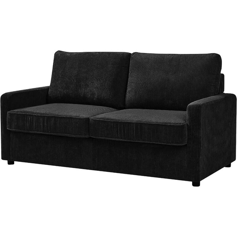 Manchester Polyester Corduroy 70 inch Square Arms Sofa Bed