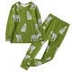 preview thumbnail 1 of 2, 100% Organic Cotton Toddler 2 Piece Pajama Set - Green Cheetah 12-18 Months