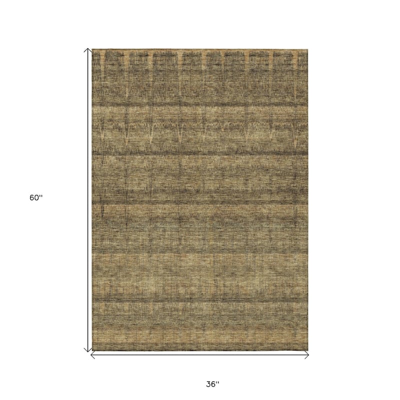 HomeRoots Striped Transitional Rectangle Outdoor Rug