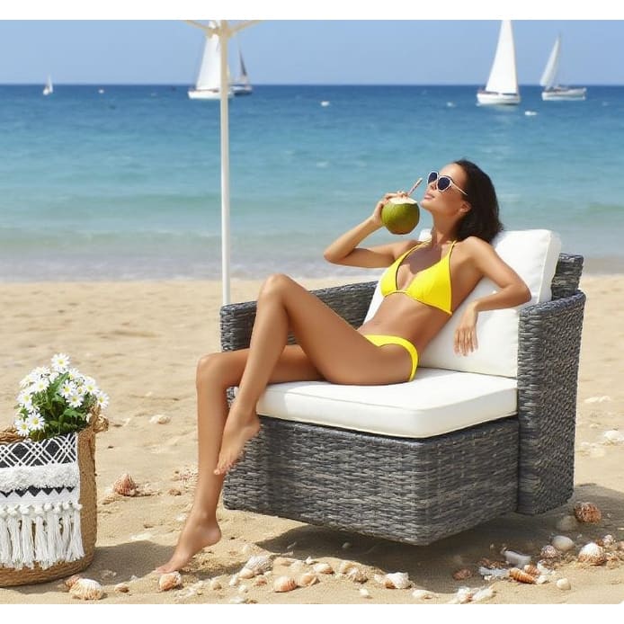 GDFStudio Outdoor Swivel Rocker Chair