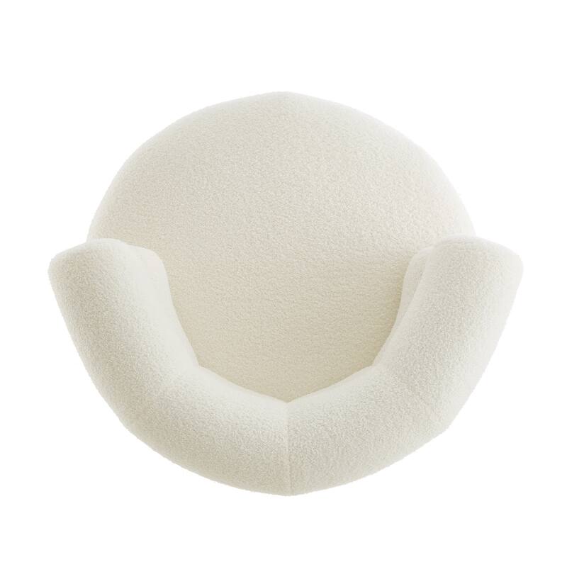 Christopher Knight Home - Swivel Bliss American Design Upholstered Round Swivel Barrel Chair with Teddy Fleece Fabric
