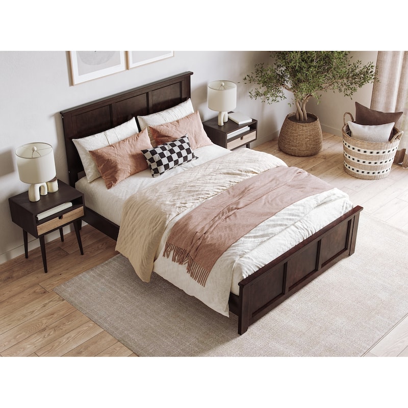 Charlotte Solid Wood Low Profile Platform Bed with Matching Footboard